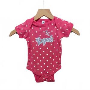 KC Royals Baby Bodysuit 12 Months Pink Polka Dot